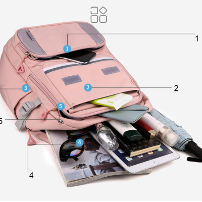 Balo nữ sinh đi học không thấm nước cao cấp phong cách hàn quốc 15.6"