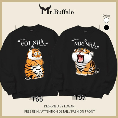 Áo Sweater cặp đôi Hổ (nóc nhà - trụ cột) dễ thương Mr.Buffalo