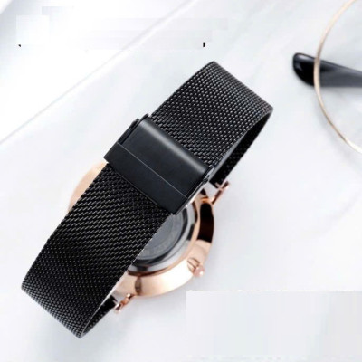 Đồng Hồ Nam Chính Hãng ECONOMICXI Dây Thép Mành Đen Kích Thước Mặt 40mm Có Lịch Ngày - Thiết Kế Nam Tính ECNTA23