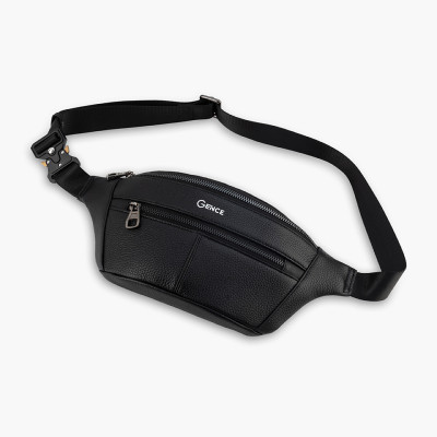 Túi Đeo Chéo Bao Tử Thời Trang Nam Da Bò Mill Cao Cấp TZ01 Đen