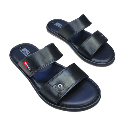 Dép Nam Quai Ngang Da Bò Thật TITI ĐÔ Cao Cấp DNA2156d