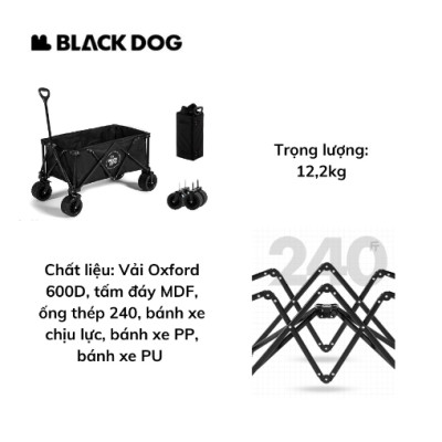 Xe kéo gấp gọn 4 chiều tháo rời bánh Blackdog BD-TC002