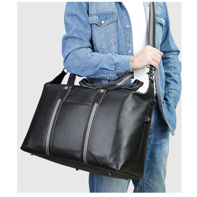 Túi trống du lịch BHM4028 có ngăn để laptop đến 17.3inch, chuẩn da bò thật