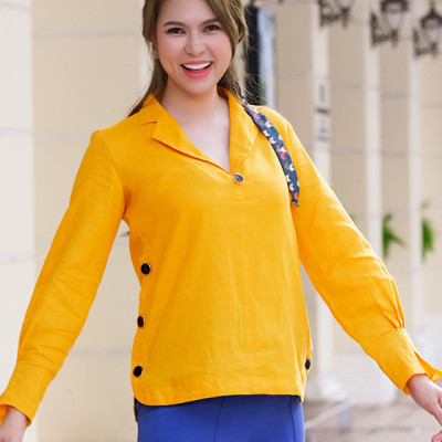 Áo Cổ Ve Linen Susan TOP148 Thời trang thiết kế Hity