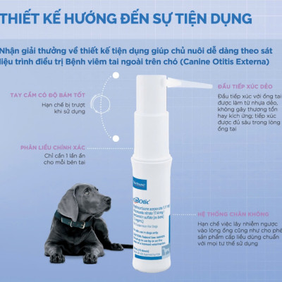 Thuốc Nhỏ Tai EASOTIC Virbac Trị Viêm Tai, Nấm Tai dành cho Chó (Dexoryl mẫu mới)