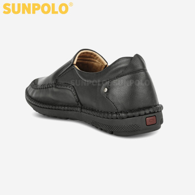 Giày mọi nam da bò đế cao su mũi tròn SUNPOLO MOI011