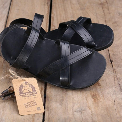 Dép cao su 4 quai chéo đế dày