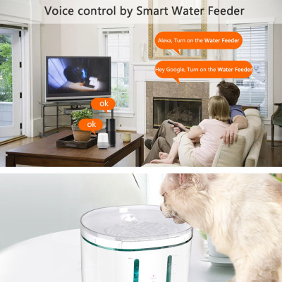 Bộ nạp nước thông minh Tuya 2.5L WiFi cho vật nuôi tuần hoàn tự động Khử trùng, Đài phun nước uống Thân thiện với vật nuôi
