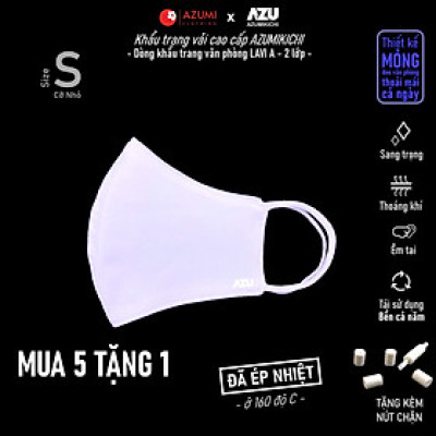 Khẩu trang vải Azumikichi màu đen, khẩu trang thời trang cao cấp sang trọng