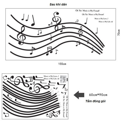 Decal dán tường Âm nhạc AmyShop