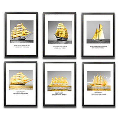 Bộ 6 Khung Hình Kính Treo Tường Tặng bộ ảnh như hình mẫu, Đinh Treo Tranh và sơ đồ treo - Khung Hình Phạm Gia PGCTK12