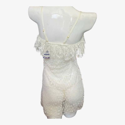 Váy Ngủ Ren Hoa D507 Cột Dây Khoét Ngực Xuyên Thấu Kèm Chip