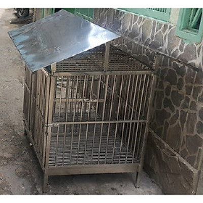 Chuồng chó Inox Juno Sofa KT (80 x 1,2m x 90cm) có mái che 