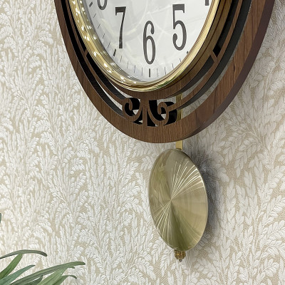 Đồng hồ treo tường Nhật Bản Rhythm CMP542NR06 Kt 28.5 x 38.0 x 5.5cm, 620g Vỏ gỗ. Dùng Pin.