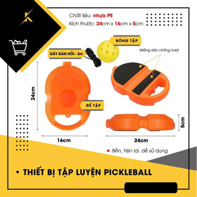 Bộ dụng cụ tập luyện Pickleball bao gồm một bảng đế và một quả bóng Pickleball có dây đàn hồi Giao Mầu Ngẫu Nhiên