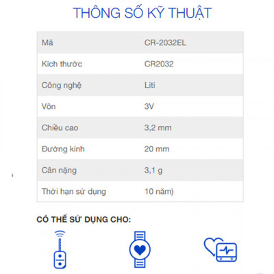 Pin CR2032 Hàng Nhật Bản Cao Cấp, Pin Chìa Khoá Xe Máy, Ô tô, PC [Viên Rời]