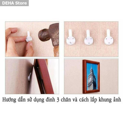 Khung ảnh treo tường trang trí decor quán phở gà bộ 11 khung có kính kèm đinh treo