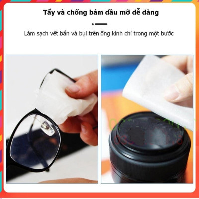 khăn Lau Kính Nano Hộp 100 Miếng Giấy Lau Kính Chống Bám Hơi Nước, Vân Tay Bụi Bẩn