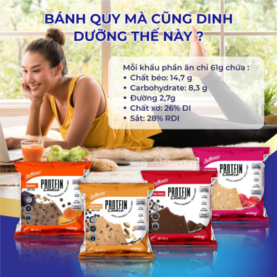 Bánh Quy Vị Bơ Đậu Phộng Justines Protein Cookie, Phù Hợp Chế Độ Ăn Kiêng Keto, Không Đường, Không Chứa Gluten Và Lúa Mì, Bổ Sung Đạm, Xơ Và Canxi, Hộp 12 Cái