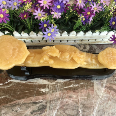 Gậy như ý phong thủy may mắn vạn sự như ý đá ngọc hoàng long - Dài 41 cm