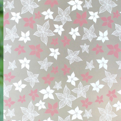 Combo 5 Mét Decal Giấy Dán Kính Hoa Năm Cánh Hồng (5 Mét Dài x 0.45 Mét Ngang)