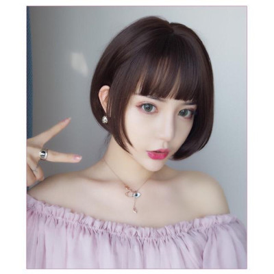 Tóc giả nguyên đầu cúp víc ngắn tém cao cấp - Tặng lưới chùm tóc