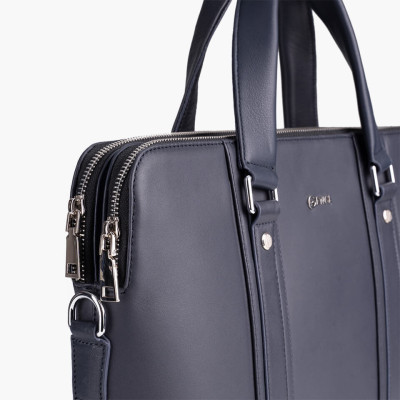 Túi Xách, Cặp Công Sở Thời Trang Nam Da Bò Swift Cao Cấp 2 Khoá GCE22 Xanh