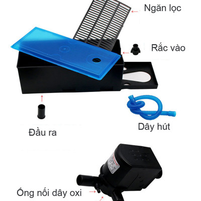 Máy lọc nước bể cá cảnh RS 9800 30W - 2100LH cho hồ thủy sinh 90m - 1m2 cao cấp. BH uy tín