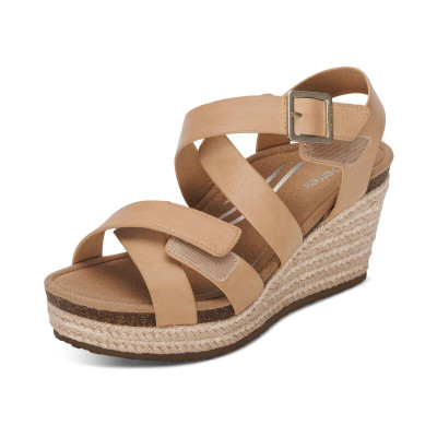 Sandal cao gót sức khỏe nữ Aetrex Anna Sand - Giày đế xuồng gót cao 8p, đệm nâng vòm, mềm nhẹ