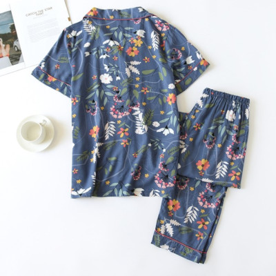 Bộ Đồ Pijama Mặc Nhà Ngắn Tay Azuno BN2706 Chất Liệu Cotton Lụa Nhẹ Mát Cho Mùa Hè