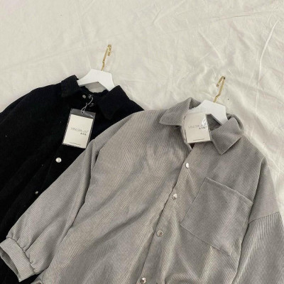 Áo kaki 2 lớp SƠMI NHUNG GÂN cá tính cá tính-A551