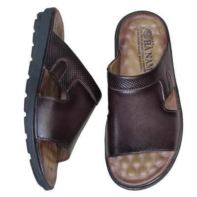 Dép Nam Quai Ngang TiTi ĐÔ Da Bò Thật Cao Cấp DNA2184