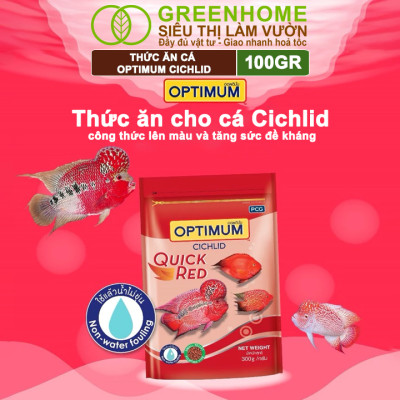 Thức Ăn Cho Cá La Hán, Cá Dĩa Greenhome, Optimum Cichlid, Gói 100gr, Lên Màu Và Tăng Sức Đề Kháng