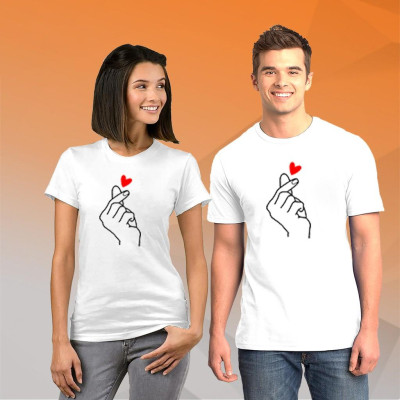 Áo Thun Cặp Đôi so Cute In Họa Tiết thả tim xinh xắn chất thun đẹp