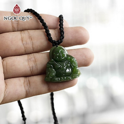 Mặt dây chuyền mặt phật di lặc ngọc bích mệnh mộc, mệnh hỏa - Ngọc Quý Gemstones