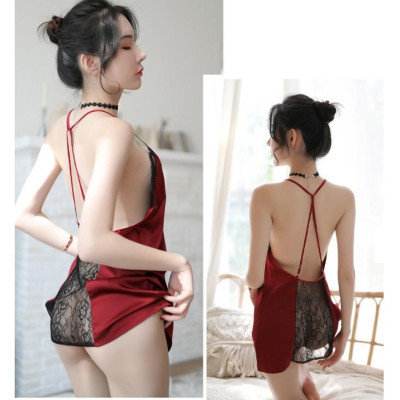 Váy ngủ dây choàng cổ V phối ren gợi cảm