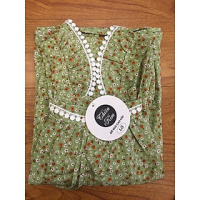 Đồ bộ nữ,đồ ngủ mặc nhà lửng vải lụa mango BL 109 họa tiết hoa nhí dễ thương size 45-57kg.