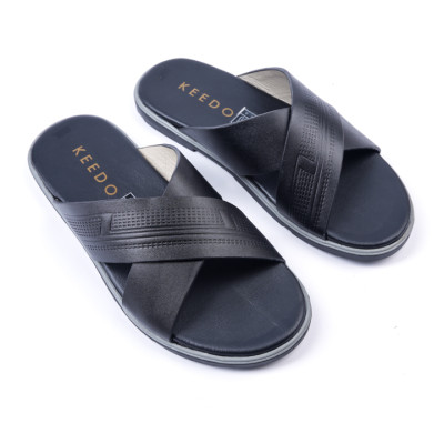 Dép da nam quai chéo cao cấp siêu bền KEEDO PK015