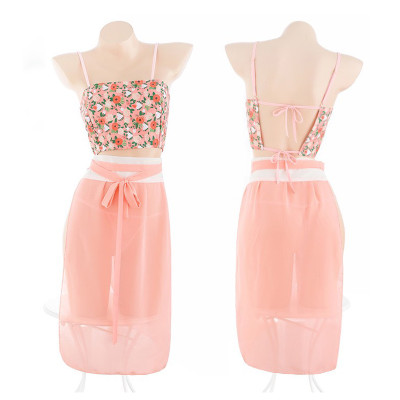 Váy ngủ cổ trang áo choàng phối áo croptop quần váy sexy P76 - Đầm ngủ cổ trang gợi cảm - Đồ ngủ nữ sexy