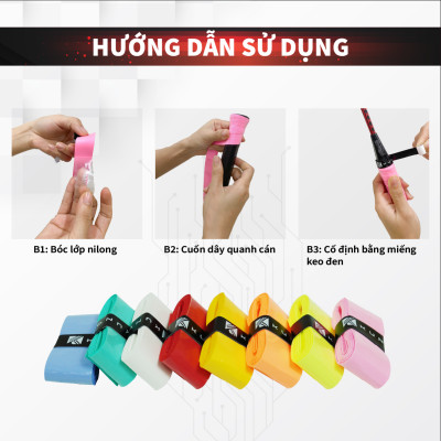 Quấn Cán Vợt Cầu Lông Kuno, Dày, Êm Tay, Chống Trơn, Chuyên Dùng Cho Vợt