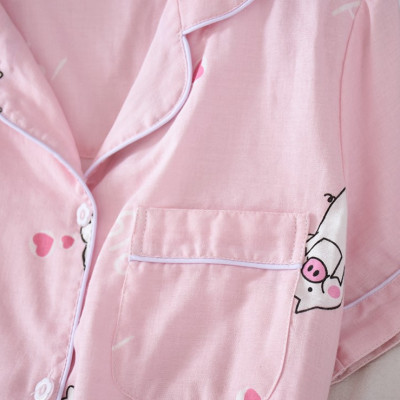 Pijama sau sinh thô đũi, đồ bộ mặc nhà ngắn tay mặc hè cực mát Azuno AZ2992