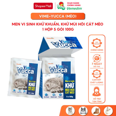 Vemedim Vime-Yucca (mèo) Men Vi Sinh Khử Mùi Hôi cát mèo Không độc hại - Gói 100g
