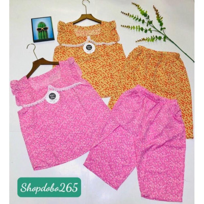 Đồ bộ nữ,đồ ngủ mặc nhà lửng vải lụa mango cao cấp mã BL 90 họa tiết hoa nhí dễ thương.