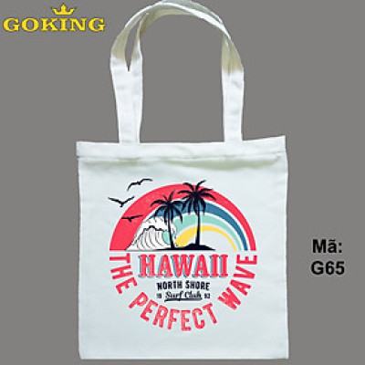 Túi xách tote, HAWAII, mã G65. Quà tặng cao cấp cho gia đình, nam nữ cặp đôi, hội nhóm, doanh nghiệp
