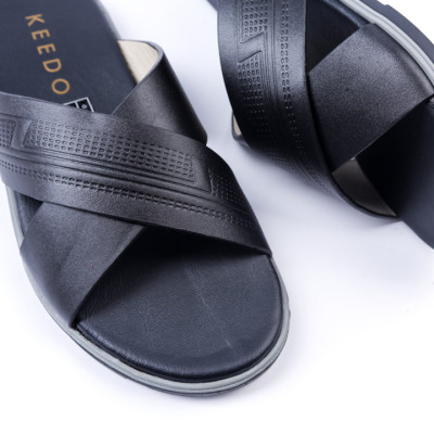 Dép da nam quai chéo cao cấp siêu bền KEEDO PK015