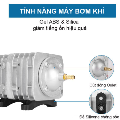 Máy sục sủi thổi khí oxy hồ bể cá cảnh 25W - 45L/P chất lượng cao,công suất mạnh, tiết kiệm điện