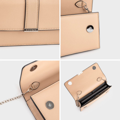 Ví Yuumy ( Thời trang nữ dây đeo phối nắp trang trí - Ví da Seasand YV98 )