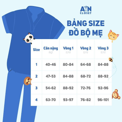 Bộ quần áo ngắn cho mẹ Xanh golf đũi xước - AICDMEI3QI1X - AIN Closet