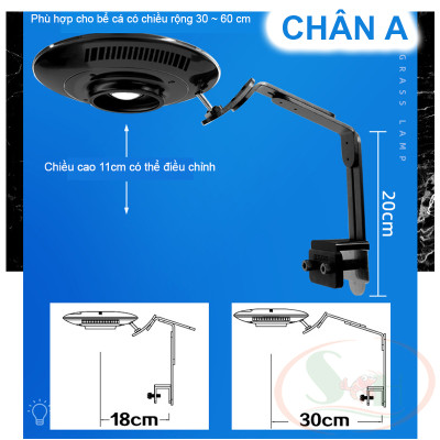Giá chân treo đèn Zetlight Bracket Stand A / B / C / D rọi ufo f8 bể thủy sinh cá tép cảnh