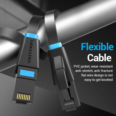 Dây cáp mạng Cat6 UTP Vention, dạng dẹt - độ dài 1m-15m dùng cho máy tính, laptop - Hàng chính hãng